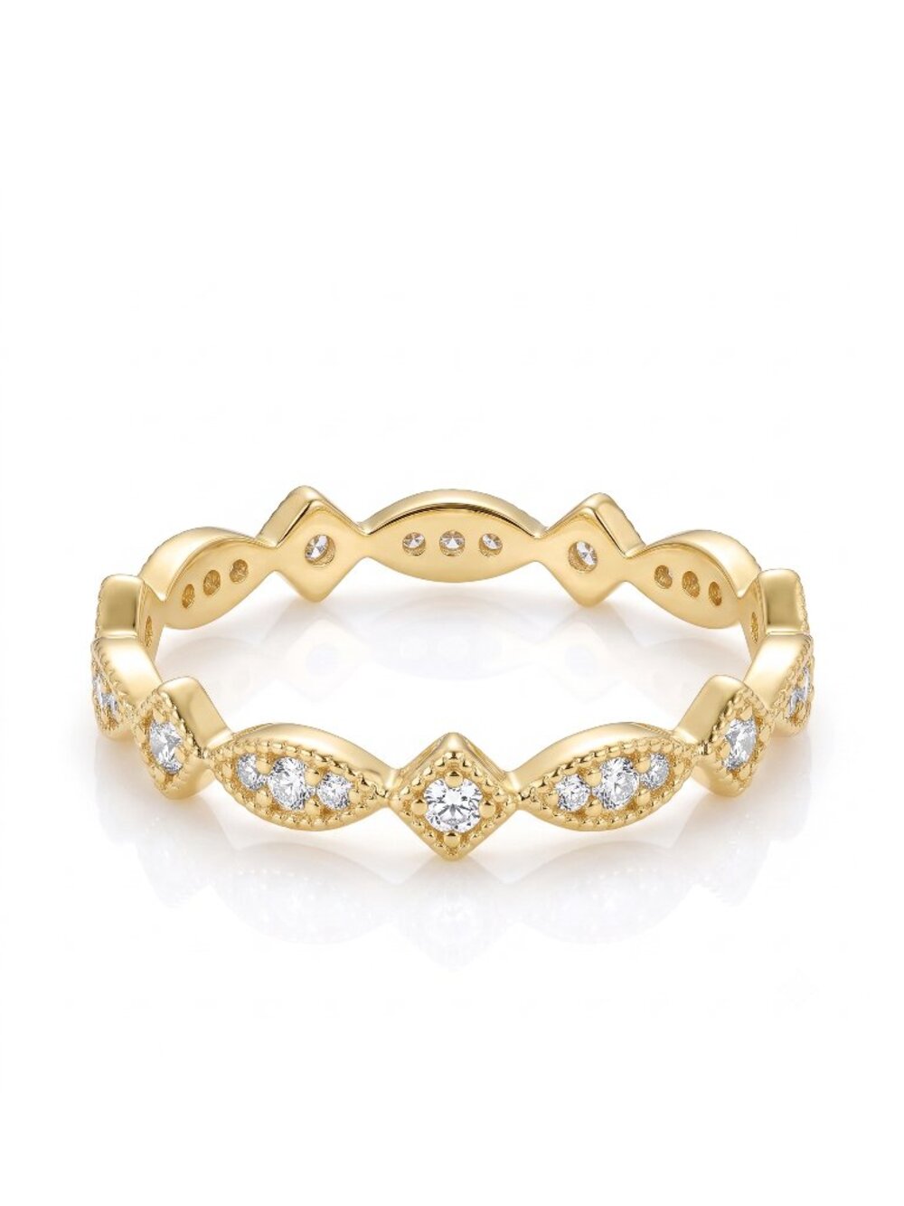 Gold Tone Eternity Stackable ring band, Charmed Aroma